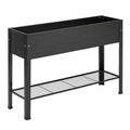 Jardinera elevada negra de 80 cm con rejilla inferior