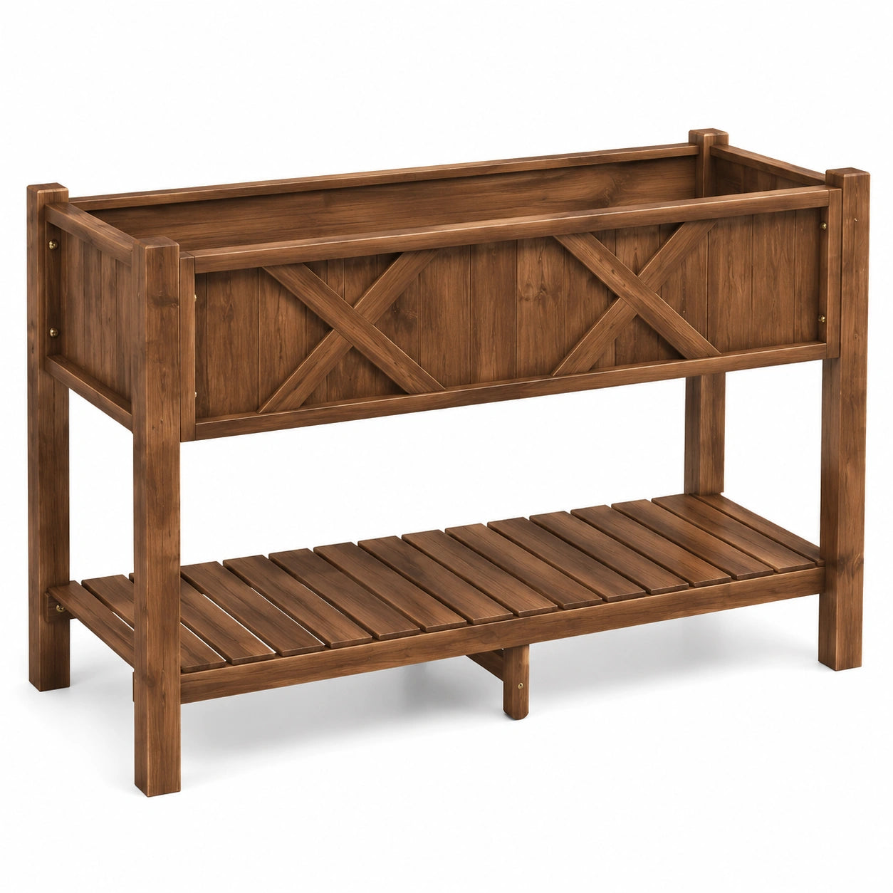 Jardinera Elevada de Madera para Exterior Marrón 80x30x75 cm