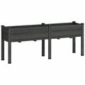 Jardinera Elevada de Plástico Reciclado Negro