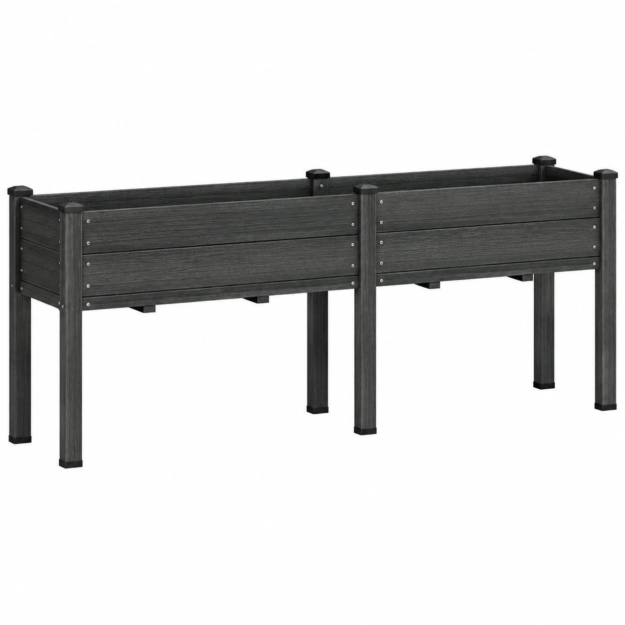 Jardinera Elevada de Plástico Reciclado Negro