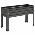 Macetero elevado gris oscuro para jardín