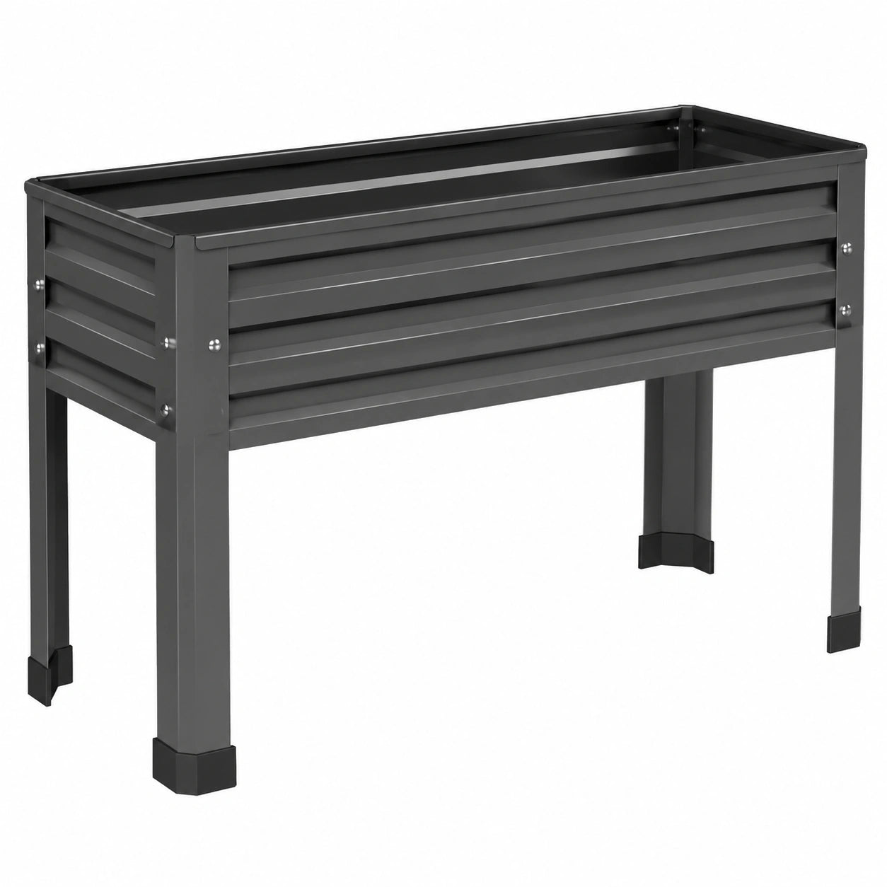 Macetero elevado gris oscuro para jardín