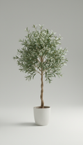 Árbol de olivo artificial en maceta blanca nube