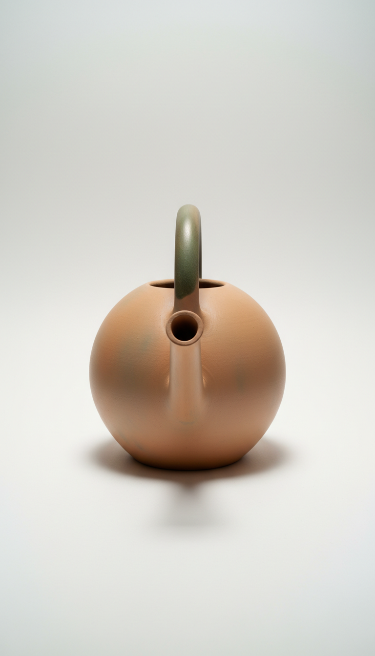 Regadera terracota de arcilla contemporánea